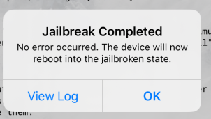 iOS 13.3.1 でunc0verを用いて脱獄する方法(脱獄完了時のメッセージ)