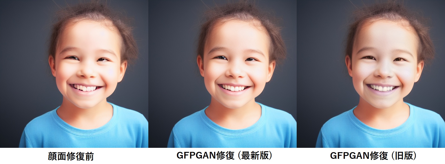GFPGANの新旧バージョン比較