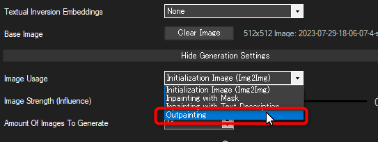 NMKD Stable Diffusion GUIで Outpainting を使う方法